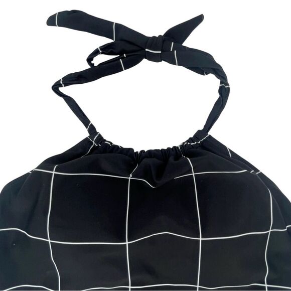 NWT Janela Bay Black Windowpane Halter Tankini Size Medium Modest Swimsuit Set - Picture 5 of 13